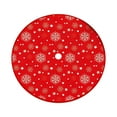 thumbnail image 2 of AYktou 35 Inch Christmas Tree Skirts, Christmas White Snowflake Pattern Xmas Tree Mats Christmas Tree Bottom Decoration Delicate Print Red Tree Shirt Christmas Tree Collar for Festival Indoor Decor, 2 of 7