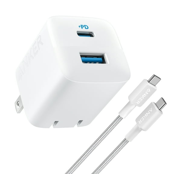 Anker Wall Charger (33W, 2-Port) with USB-C to USB-C Cable