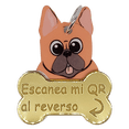 thumbnail image 1 of TQR BY FAKIRGEEK Placa DE IDENTIFICACIÓN Inteligente para Mascotas QR para Perro Gato- Bulldog Frances Etiqueta DE IDENTIFICACIÓN Accesorios Dije para Collar DE Mascota (Dorado, CAFÉ), 1 of 9