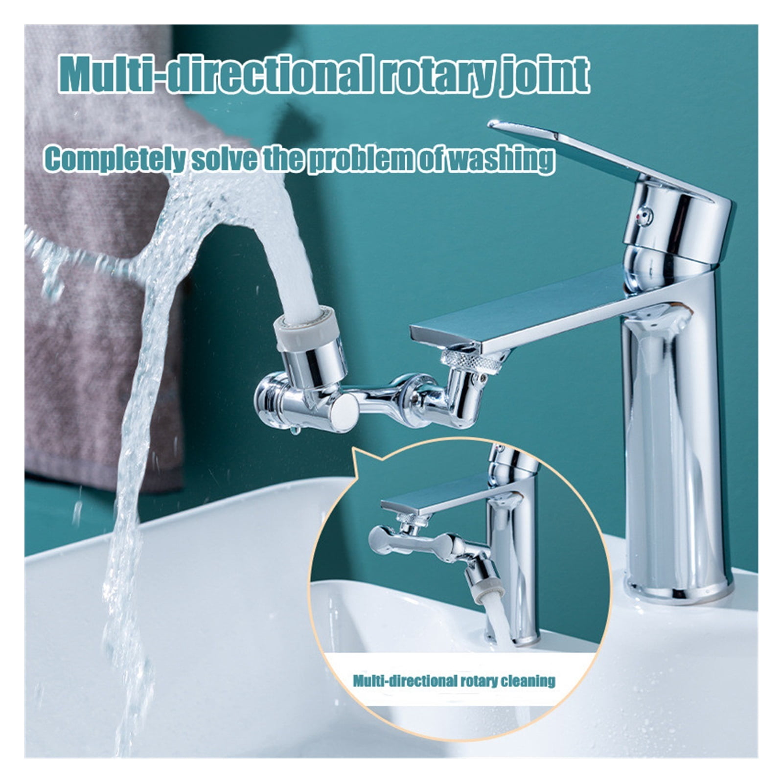 1080 Degree Swivel Robotic Arm Sink Faucet Aerator Universal Adapter Water Tap Extender Splash Proof Faucet Sprayer ,Water Saving
