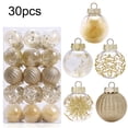 thumbnail image 2 of 30 bolas navideñas de 6 cm, adornos irrompibles pintados en blanco y dorado, decoración para festivales, accesorios de decoración navideña para el hogar 2024, 2 of 5