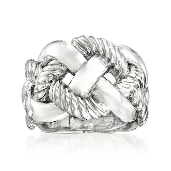 Ross-Simons Italian Sterling Silver Wide Braided Ring, Women's, Adult