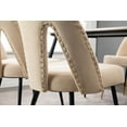 thumbnail image 7 of Dining Chairs Set of 2, Upholstered Dining Room Chairs with Gold Legs and Nailheads, Modern Velvet Chair Accent Side Chairs for Smaller Kitchens, Dining Room, Living Room, Beige, 7 of 7
