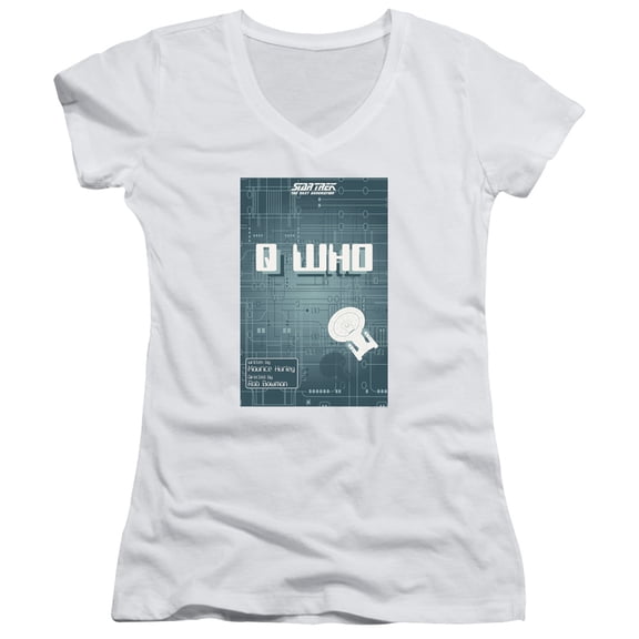 Star Trek Tng Season 2 Episode 16 Junior Women's V-Neck T-Shirt White