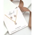 thumbnail image 2 of Goldtone April Diamond Birthstone CZ Earring & Necklace Set, 2 of 3