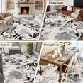 thumbnail image 5 of Black Grey Spring Floral Area Rug 5x8 FT, Non Slip Bedroom Throw Carpet, Summer Botanical Watercolor Rustic Washable Soft Floor Carpet Non-Shedding Rug for Living Room Nursery Dorm Office, 5 of 9