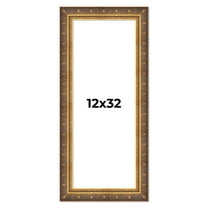 12x32 Frame Vintage Gold Solid Wood Picture Frame | 2.5 Inch Moulding Width | Ornate Bronze Museo