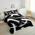 thumbnail image 3 of Homewish Black White Stripes Lines Bedding Comforter Set 2pcs for Female Men Adults,Vintage Aesthetic Twin Comforter Sets Microfiber,Geometric Theme Breathable Bedding Set,Luxury Bedroom Decor, 3 of 8