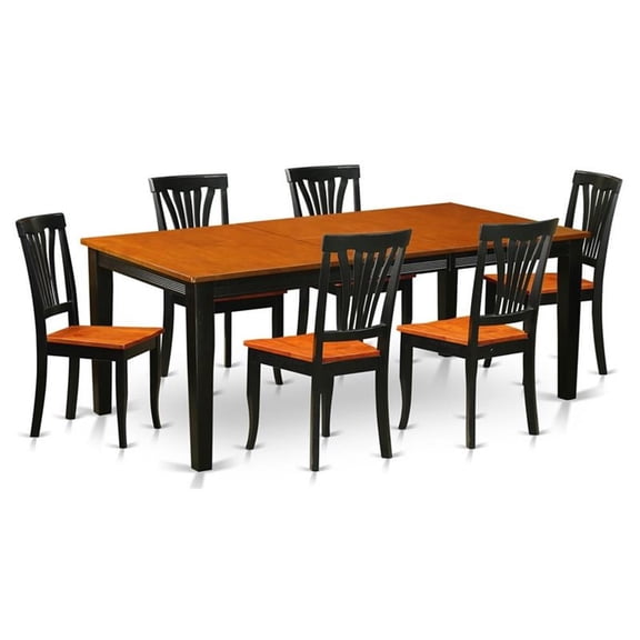 Quincy 7-Piece Lath Back Dining Table Set
