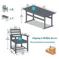 thumbnail image 5 of NOICOI Outdoor 7-Piece Dining Table Set, HDPE Outdoor Dining Table Sets with Umbrella Hole Cut-Out Table and 6 Chairs, Gray, 5 of 9