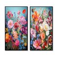 thumbnail image 2 of Designart "Mountain Spring Celebration of Wildflowers III" Wildflowers Framed Wall Art Set Of 2 - Traditional Pink Gallery Wall Frame Set For Home Decor, 2 of 6