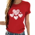 thumbnail image 2 of EchfiProm Womens Short Sleeve T shirts Valentine Day Graphic Tees Crewneck Red Cute Plus Size Tops for Adult, 2 of 7