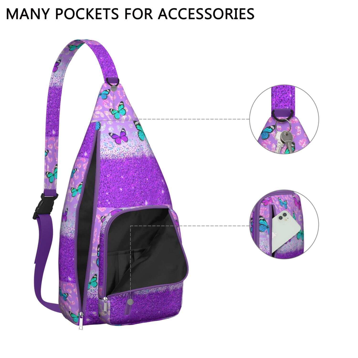 Butterfly Sling Backpack – Stylish Floral Crossbody Bag, Lightweight Shoulder Backpack for Travel, Hiking & Everyday Use