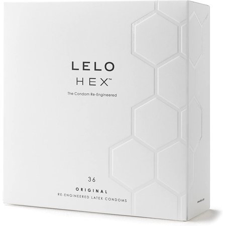 LELO HEX Original  Luxury Condoms with Unique Hexagonal Structure  Thin Yet Strong Latex Condom  Lubricated 36 Count (1pack) White