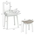 thumbnail image 2 of Costway Vanity Dressing Table Flip Desk Furniture Stool 2 White, 2 of 10