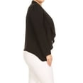 thumbnail image 2 of Women's Plus Size Solid Long Sleeve Blazer Jacket ? Office Workwear Open Front, 2 of 4