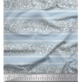 thumbnail image 1 of Soimoi Poly Georgette Fabric Leaves & Floral Block Printed Fabric 1 Yard 52 Inch Wide, 1 of 4