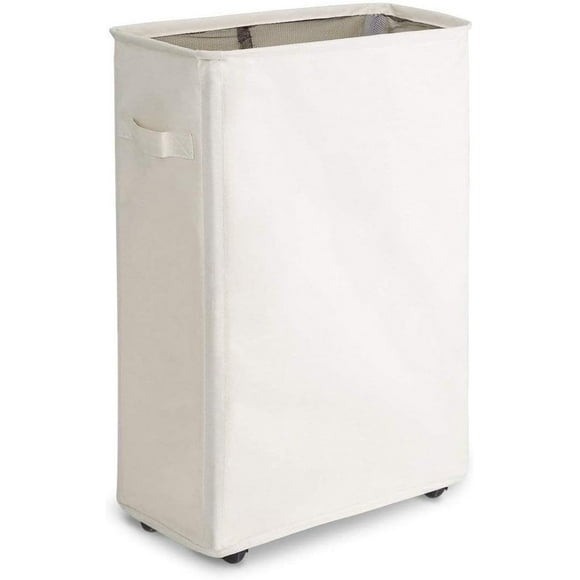 42L Rolling Laundry Hamper, Ultra-Thin Foldable Laundry Basket, Dirty Clothes Bag, Narrow Rolling Laundry Box