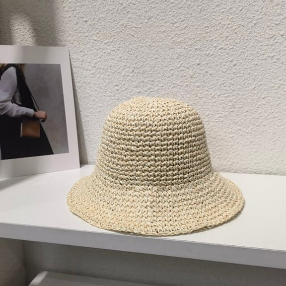 CoCopeaunts Summer Straw Hat For Women Wide Brim Floppy Panama Sun Hats Female Lady Sunshade Caps Outdoor UV Protect Foldable Beach Sun Cap