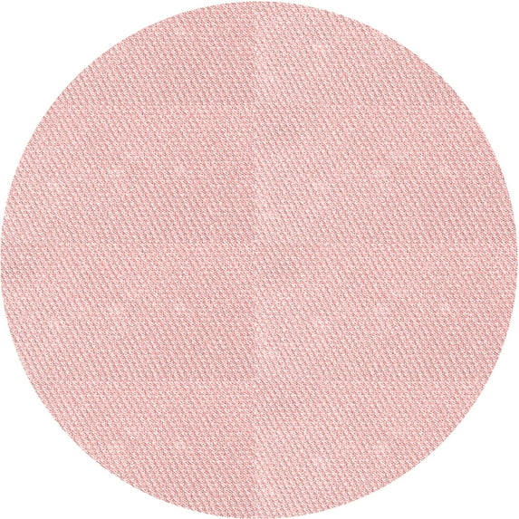 Ahgly Company Machine Washable Indoor Round Transitional Light Coral Pink Area Rugs, 5' Round
