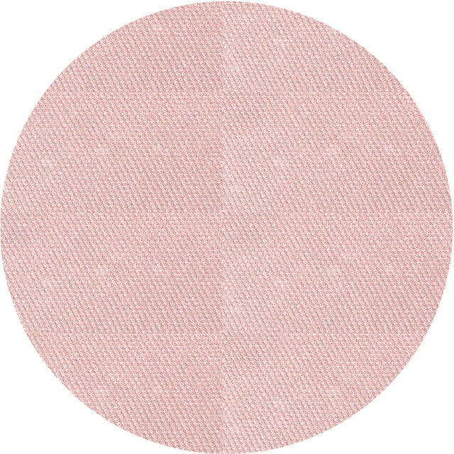 Ahgly Company Machine Washable Indoor Round Transitional Light Coral Pink Area Rugs, 3' Round