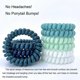 thumbnail image 2 of Spiral Hair Ties, Coil Hair Ties, Elastic Phone Cord Hair Ties , Hair Coils 10Pcs-Blue Teal White,Ponytail Holder for Women Men, 2 of 4