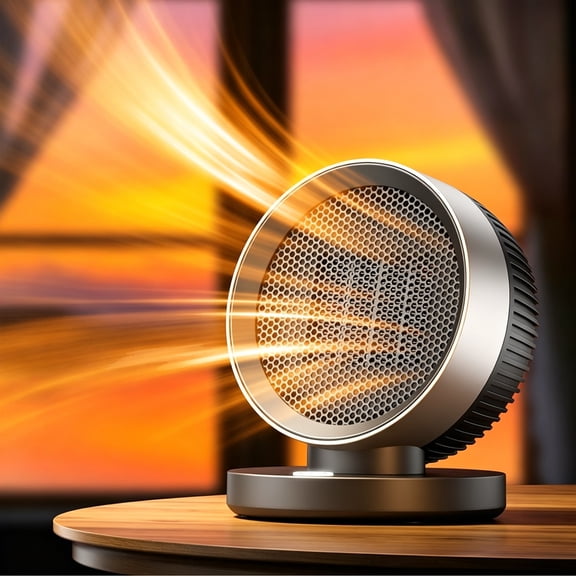 500W PTC Ceramic Space Heater, Quiet Portable Desktop Heater with Tip-Over & Overheat Protection, ABS Personal Tabletop Heater for Office, Bedroom, Home Indoor Use
