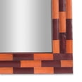 thumbnail image 4 of Noble House Hortense Leather Handcrafted Square Wall Mirror, Antique Orange and Tan, 4 of 7