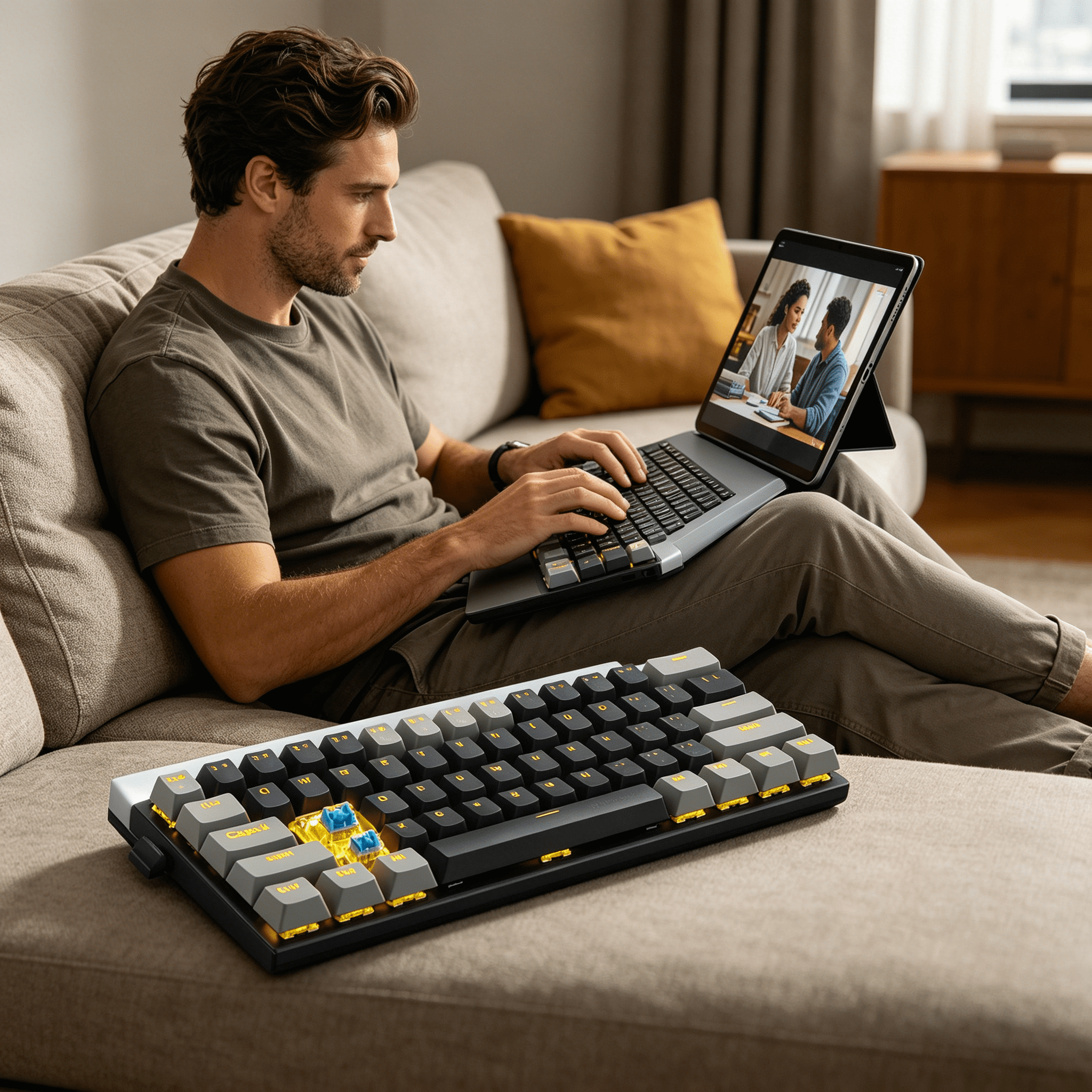 GJX 2026 New Mechanical Keyboard Precision Mechanical Switches 60% Keyboard Quiet Operation Multi-Layered Backlighting Computer Keyboard for Windows for Gaming Typing Office Programming Style 1