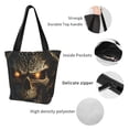 thumbnail image 5 of Horeoi Metal Evil Skull Print Shoulder Bag for Women Large Capacity Zipper Tote for Shopping Beach Travel Gym with Inner Pocket, 5 of 7