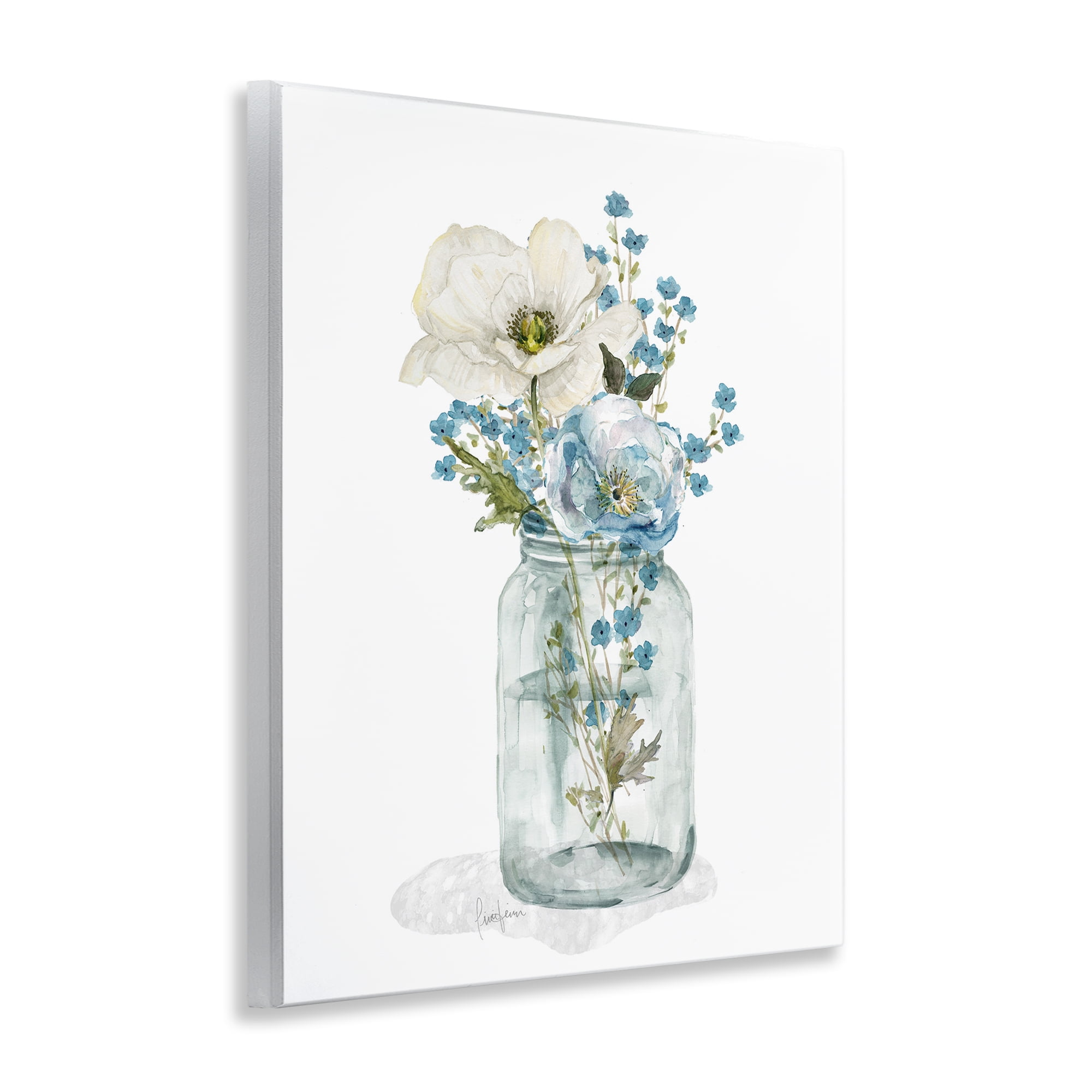 Stupell Industries Soft Flower Jar Botanical & Floral Painting Unframed Art Print Wall Art, 11 x 14