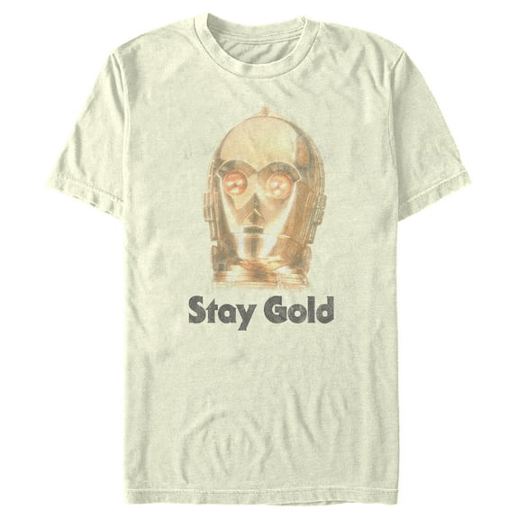 Men's Star Wars: The Rise of Skywalker C-3PO Stay Gold Graphic Tee Beige Medium