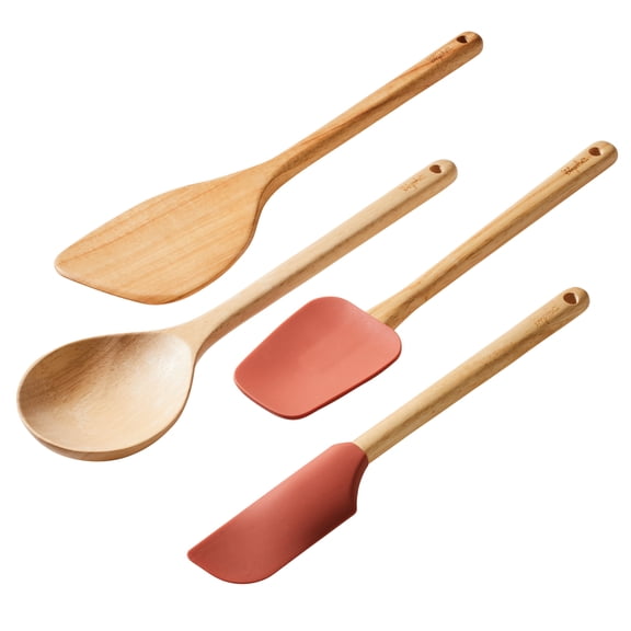 Ayesha Curry Tools and Gadgets Cooking Utensil Set, 4-Piece, Redwood