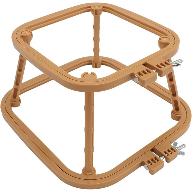 HUGFEGWE Embroidery Hoop Frame Stand for Needlework,6-9in Double Layer Embroidery Frame Stitch Hoop Stand Adjustable Integrated Needlework Holder Tool for Desktop Easy to Install (Khaki) CA919-135265