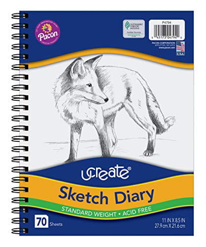 70 Sheets-New 8.5 x 11 UCreate Sketch Diary 