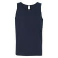 thumbnail image 3 of Gildan Heavy Cotton Men's Tank Top, Comfortable Sleeveless Undershirt, Classic Fit, Navy, Size-3XL, 3 of 5