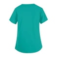 thumbnail image 4 of NAMTYQX Scrubs for Women, Classic Fit, Four-Way Stretch, Short Sleeve, V Neck, Anti-Wrinkle Women’s Medical Scrub Top Turquoise Size M, 4 of 5