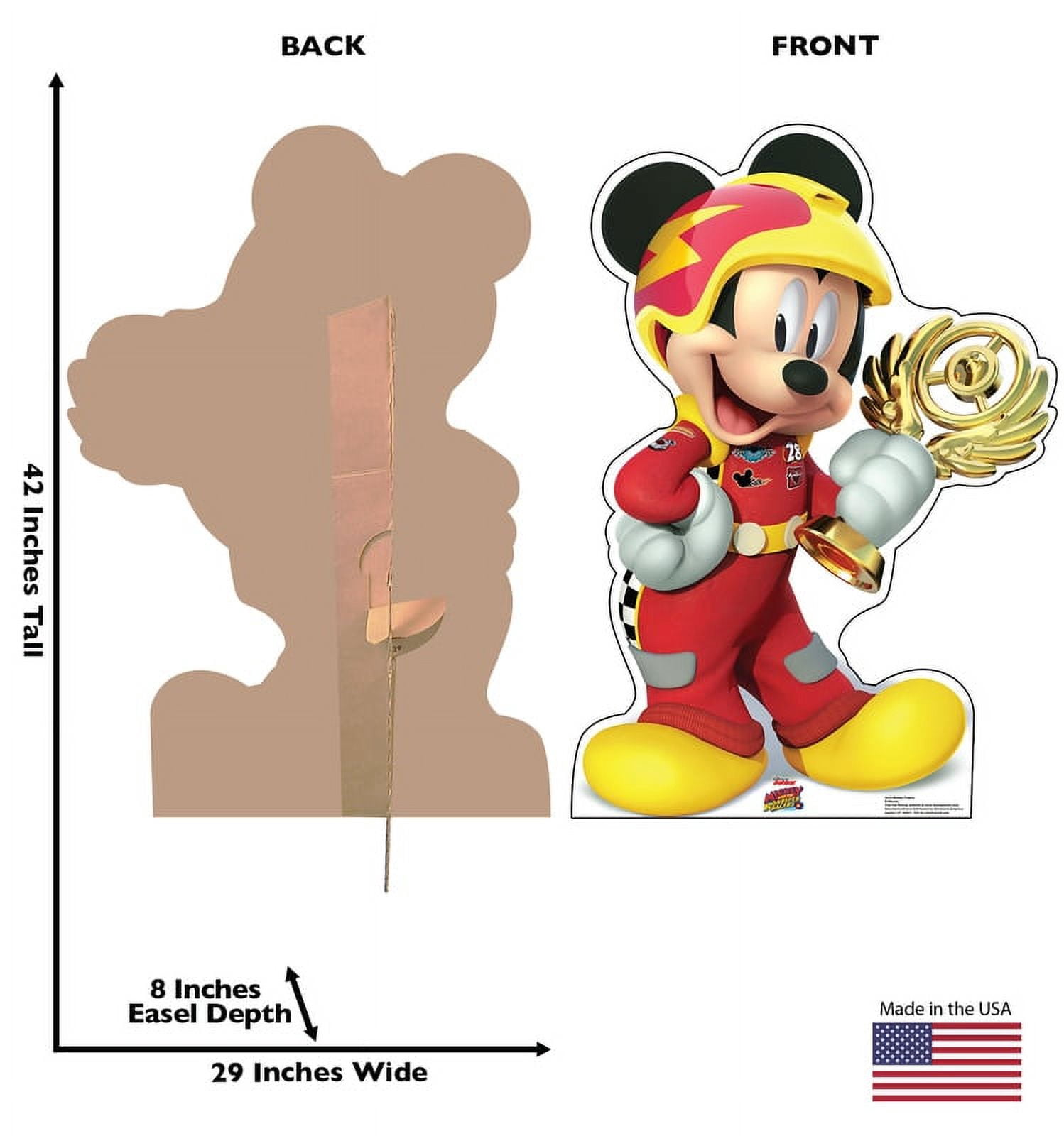 Mickey Trophy (Disney's Roadster Racers) Cardboard Stand-Up, 3.5ft