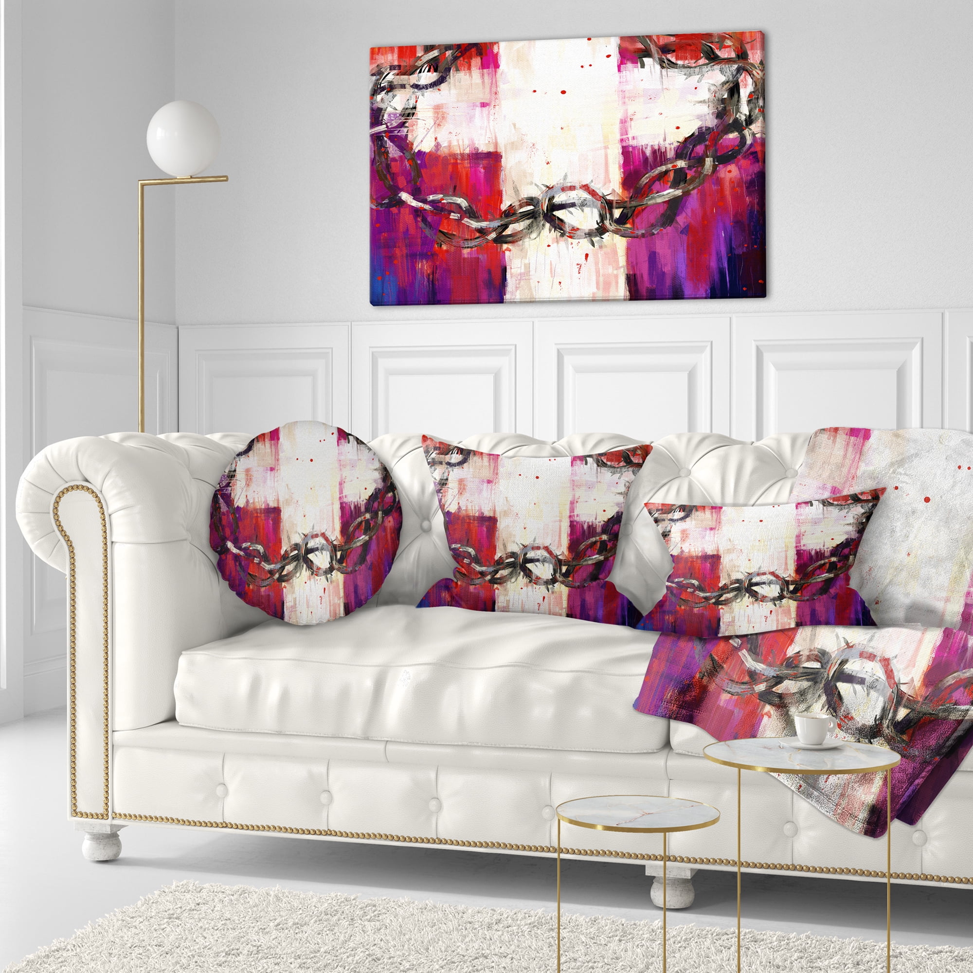 Designart Crown of Thorns - Abstract Throw Pillow - 12x20