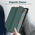 thumbnail image 6 of Fintie Slim Case for Google Pixel Tablet 11 inch 2023, Lightweight Hard Back Shell Tri-Fold Stand Cover Compatible with Charging Speaker Dock, Midnight Green, 6 of 8