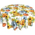 thumbnail image 4 of Thanksgiving Tablecloth, Fall Pumpkin Sunflower Round Tablecloth 60 Inch, Autumn Table Cloth for Rustic Farmhouse Kitchen Decor, Wipeable Polyester Fabric Table Cover for Holiday Outdoor Party, 4 of 6