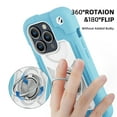thumbnail image 6 of Compatible with iPhone 15 Pro Max Case 6.7 Inch, with 360° Rotate Ring Stand, Military Grade Drop Protection Full Body Rugged Heavy Duty Case 3 in 1 Protective Cover, Lightblue, 6 of 6