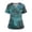 Blue(Pumpkin), variant on Halloween Scrub Tops Women Premium Vintage Nursing Uniform Fashion V Neck Pumpkin Ghost Side Slits Scrub Shirt Breathable Short Sleeve Medical Workwear with Pockets Gold 3XL
