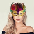 thumbnail image 5 of Unique Bargains 1 Pc Sequined Feathers Party Mask Multicolor Plastic Feather, 5 of 5