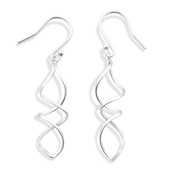SilverCloseOut Sterling Silver Teens Spiral Twisted Drop Earrings
