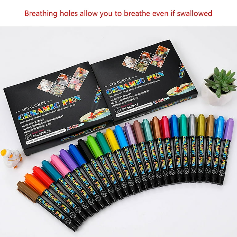 12/24/36 Colors Acrylic Paint Markers Set Water-Based Art Marker Pen  0.7-3mm Fine