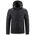 thumbnail image 2 of FDGIU Men's Versatile Quilted Puffer Jacket, Hooded Winter Coat with Hood, Warm Windproof Insulated Outerwear, 2 of 7