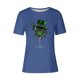 thumbnail image 3 of Mujeres Manga Corta de Verano Tops Impreso Sudadera Casual, Cuello Redondo Blusa Ligera para la Primavera Y el Verano, 3 of 4