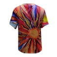 thumbnail image 4 of T-Shirt à Col en V Femme Mode Décontractée Grande Taille Paysage Fleurs Impression T-Shirt à Col en V Hauts Femmes Hauts Grande Taille Hauts à Col en V pour Femmes T-Shirts Grande Taille pour Femmes, 4 of 5