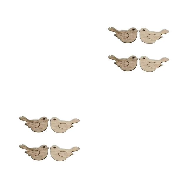 Yuarrent Paquete de 100 piezas de DIY, suministros de adorno sin pintar, decoración en forma de animales, álbum de abalorios en blanco, Tipo de aves 2piezas